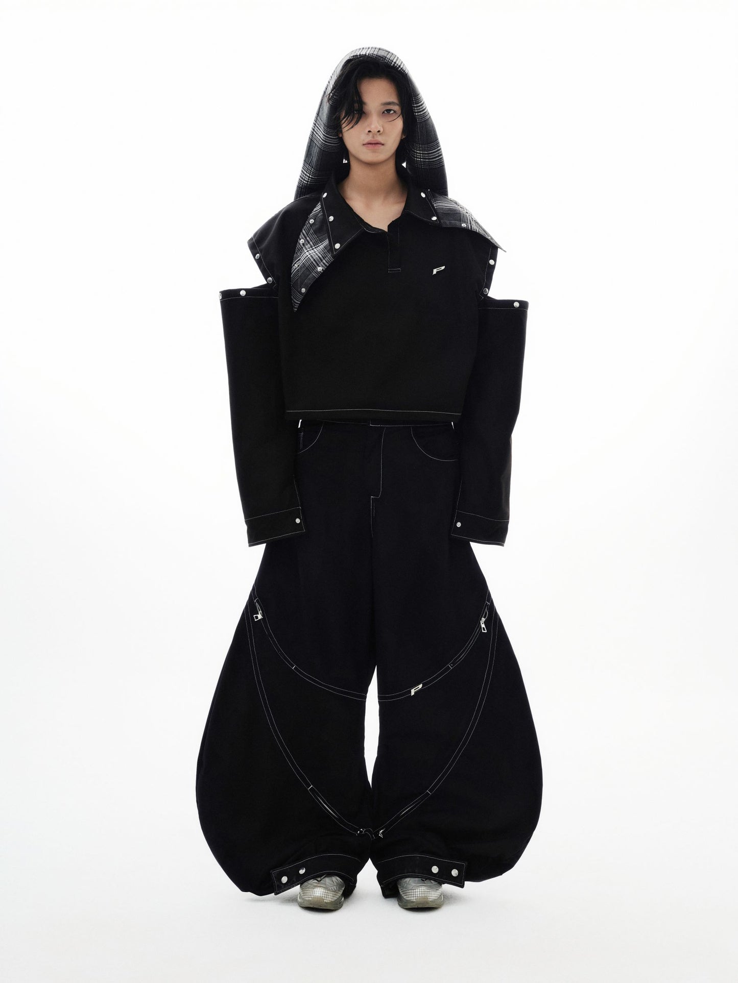 p-plaid-detachable-colar-shirt-black-THEPRSN