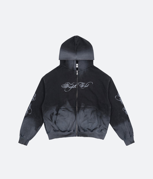 FRAGILE® Script Logo Washed Zip-up fragile club astoud