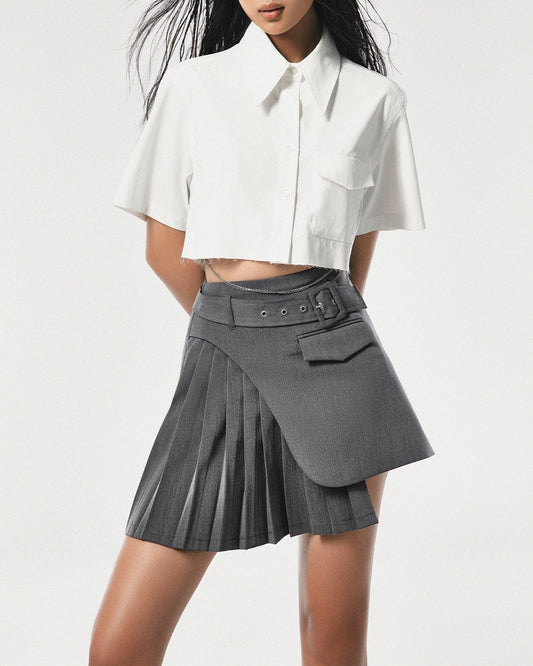 White Cropped Shirt