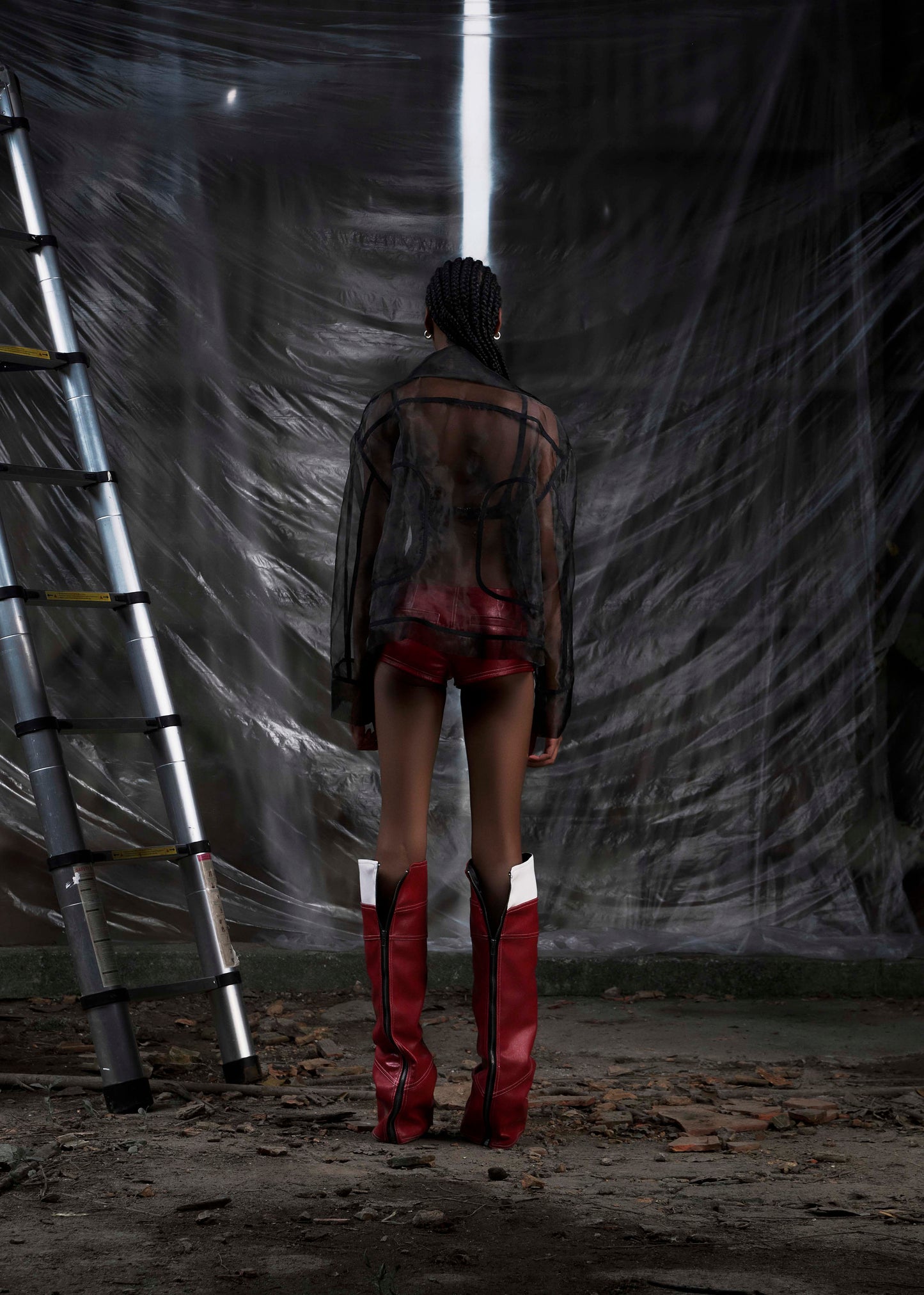 None See Through Oversized Jacket Tatichu Astoud