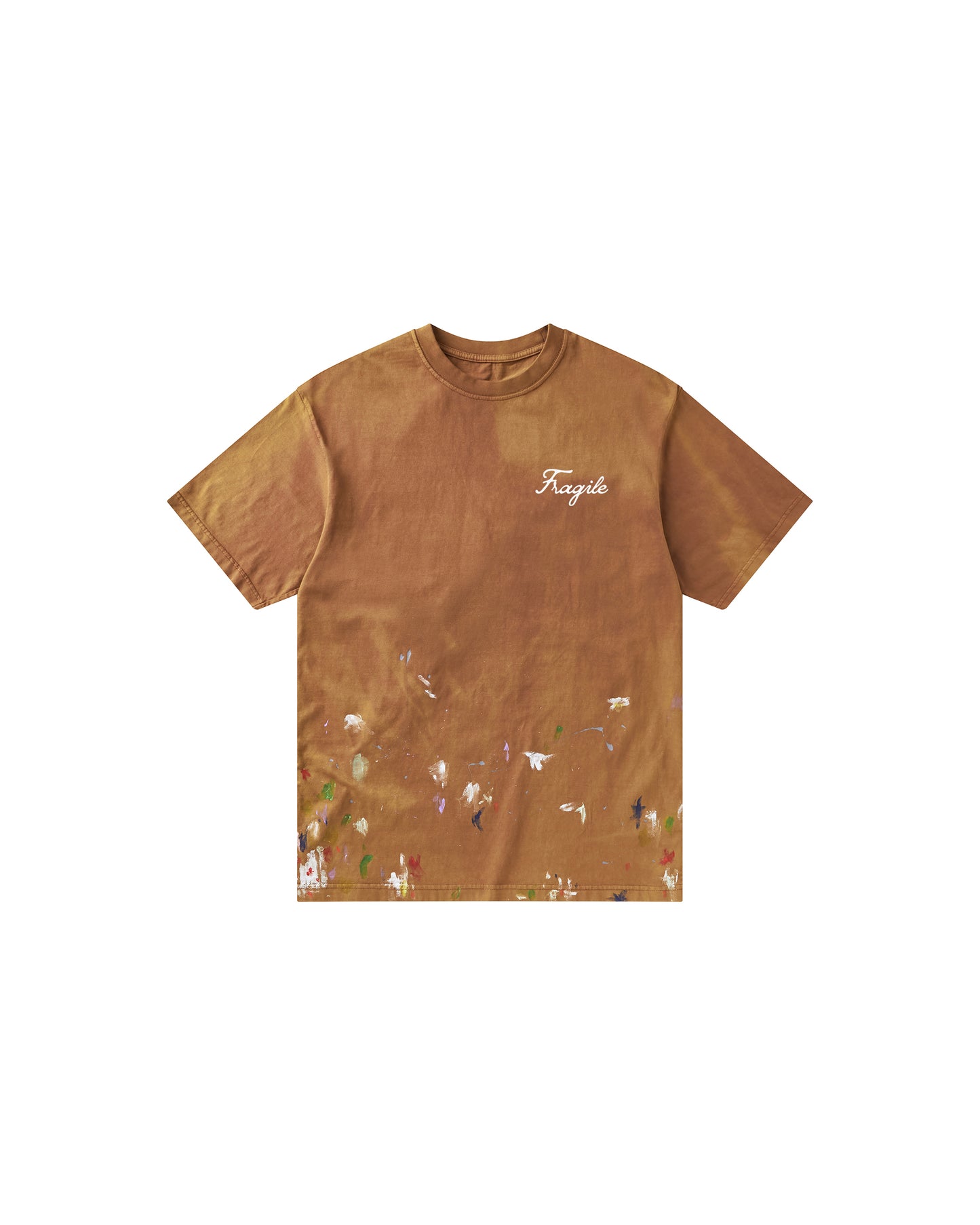 brown-paint-splatter-t-shirt-FRAGILE-CLUB
