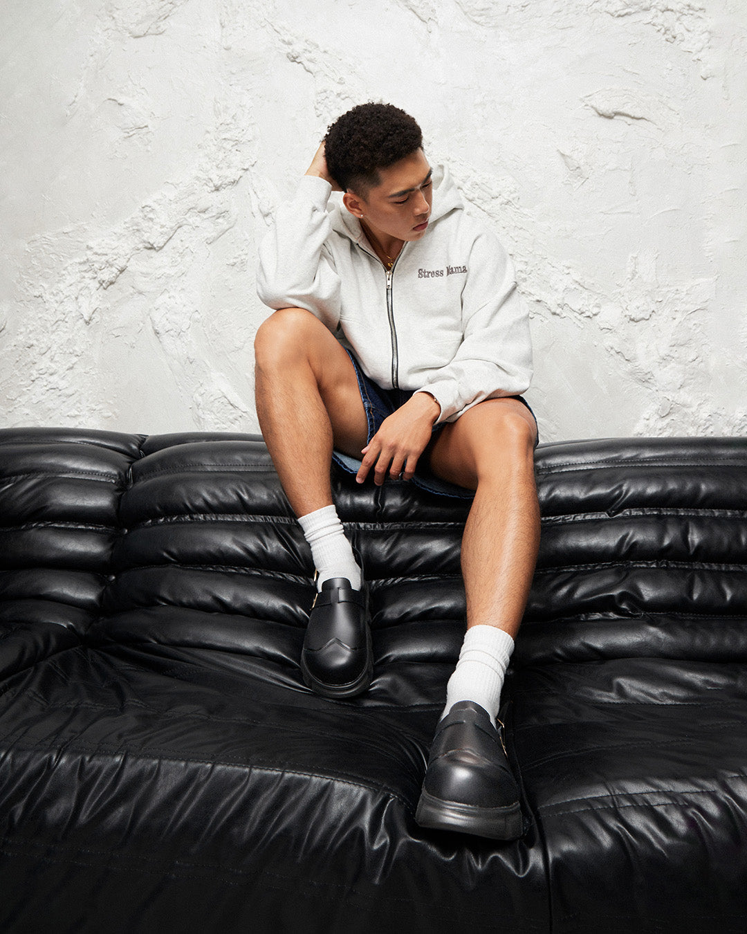TheWolf Black High Clog Sandals