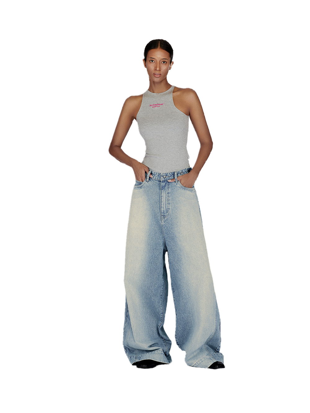 bleached-button-baggy-jeans laminapparel® astoud