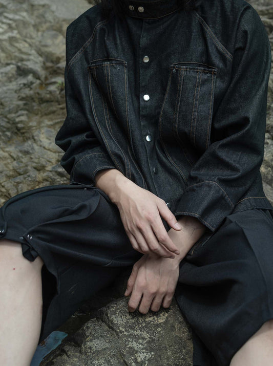 ridges-pleated-shorts-black-THE-IDIOT-ASTOUD