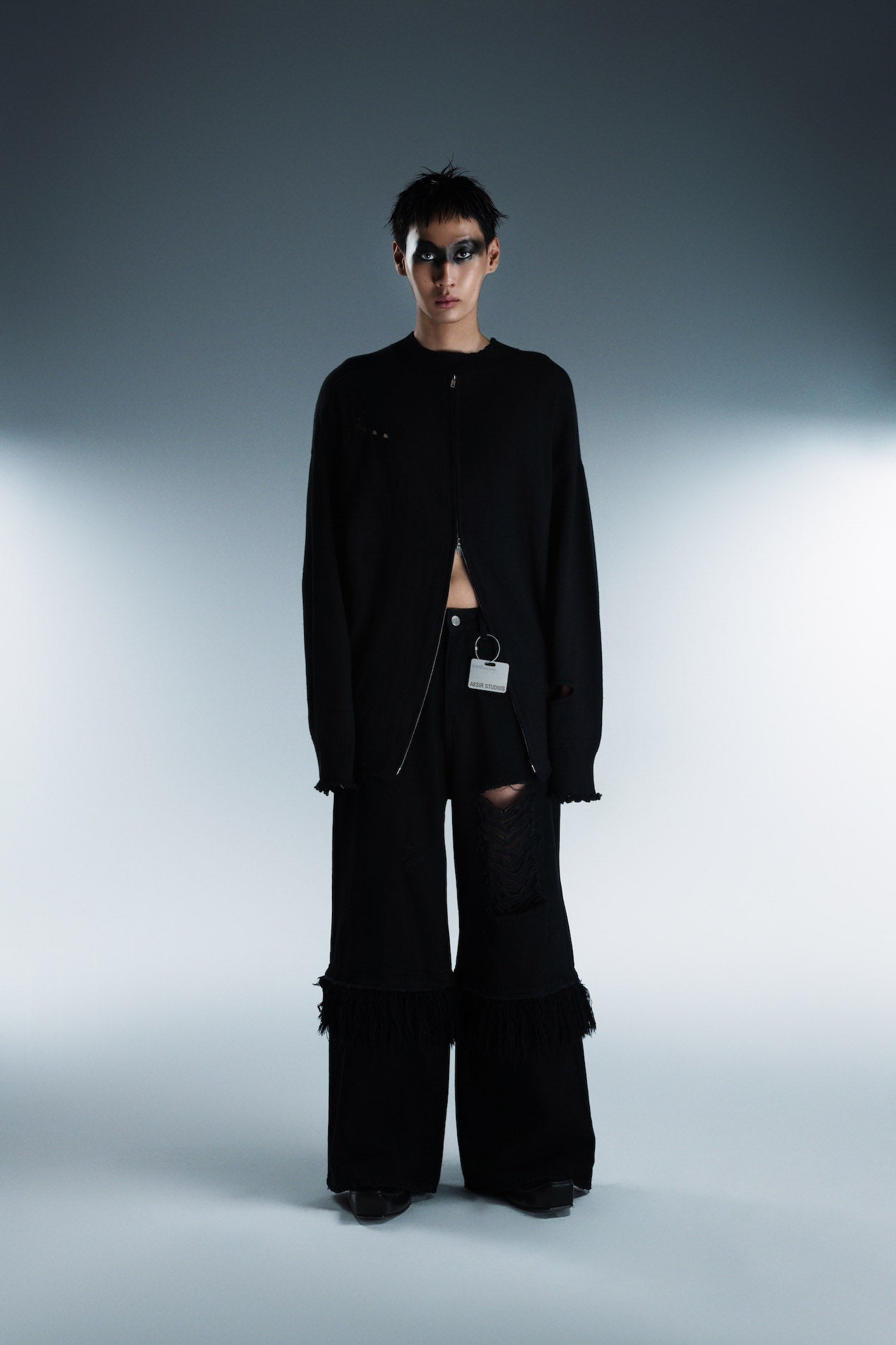 Black ATLU Two Way Zip Sweater
