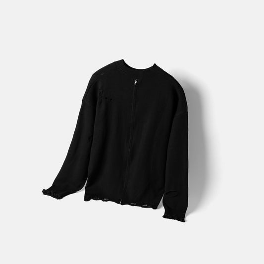 Black ATLU Two Way Zip Sweater