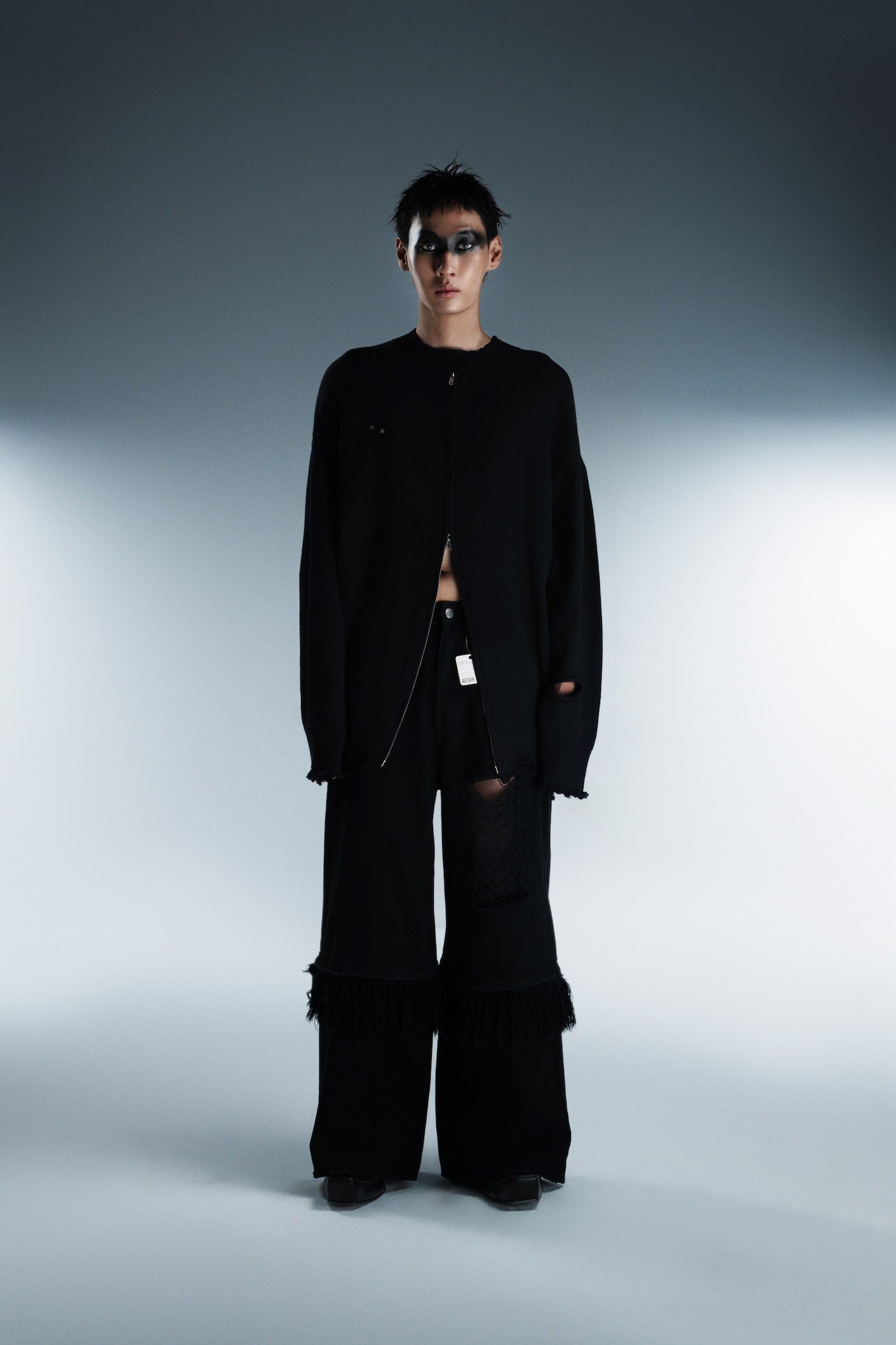 Black ATLU Two Way Zip Sweater