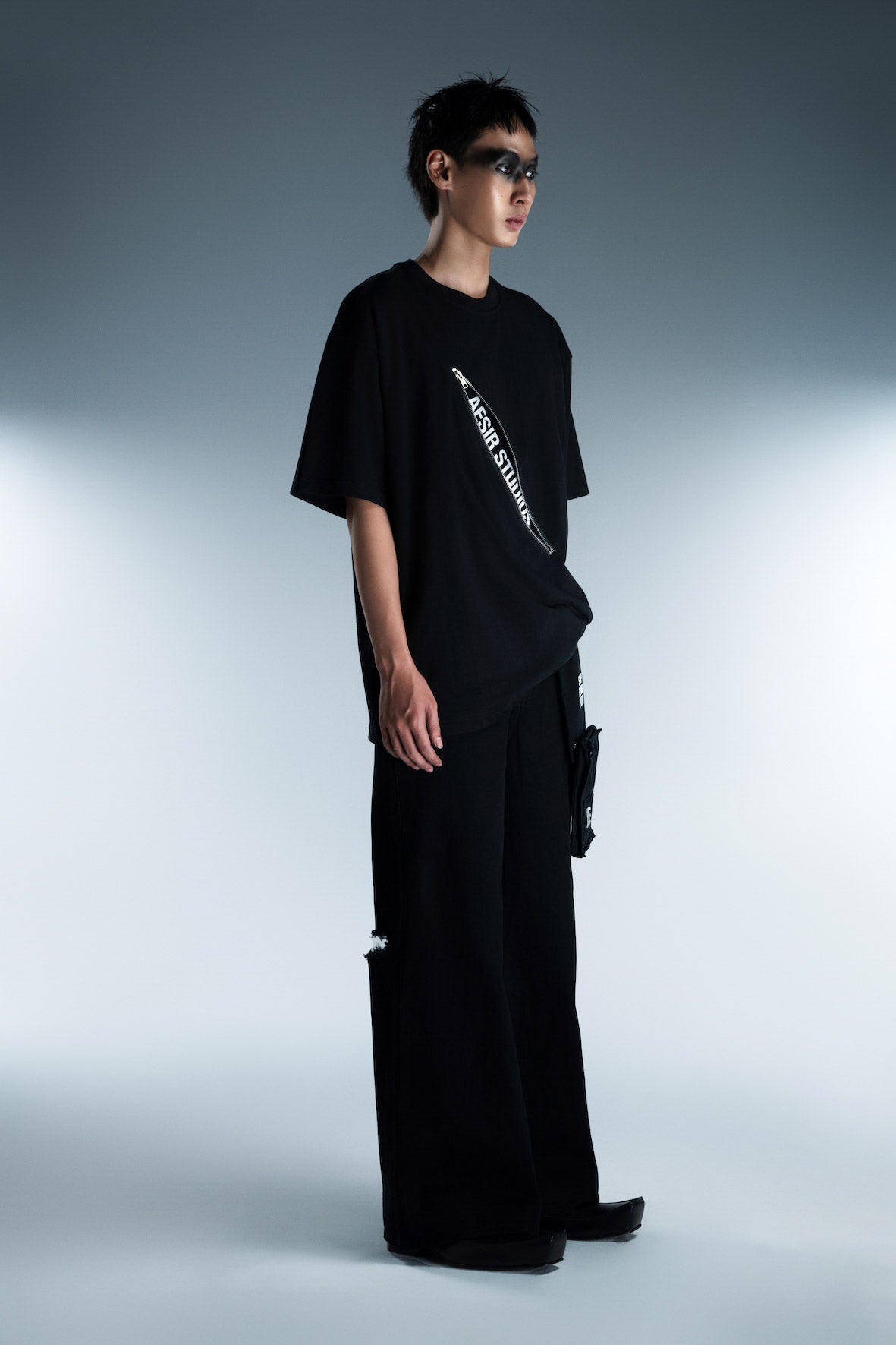 Black ATLU 2 Layer Zip T-shirt