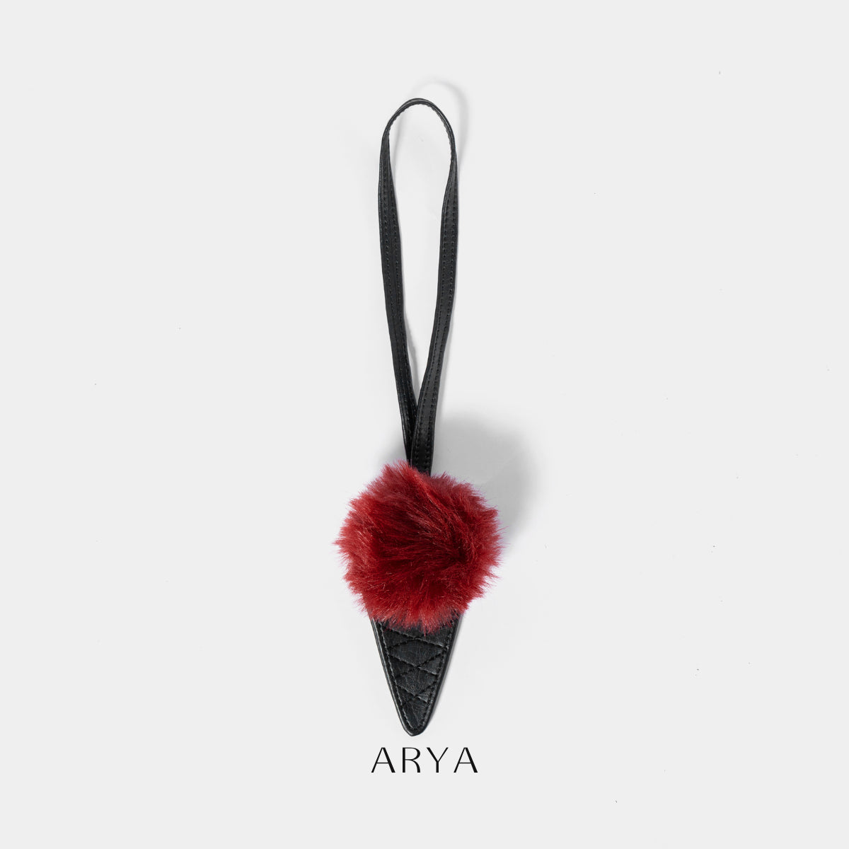Red Black Ice Cream Charm by ARYA, PU leather, 3.15 inches, 4.33-inch strap - ASTOUD.