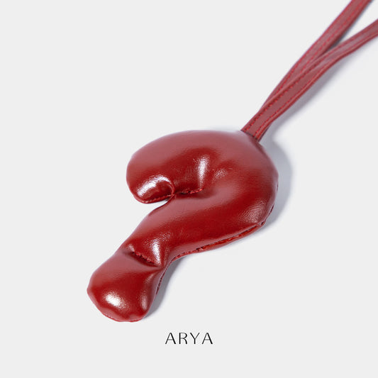 Red Question Mark Charm by ARYA, PU leather, 2.36 inches, 3.15-inch strap - ASTOUD.