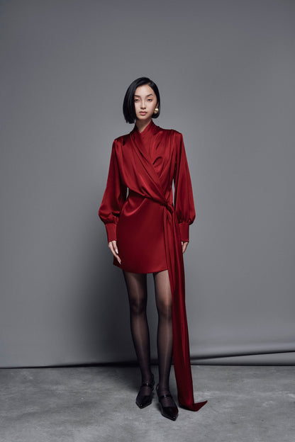 burgundy-silk-draped-dress-FORTYTHREE-ASTOUD