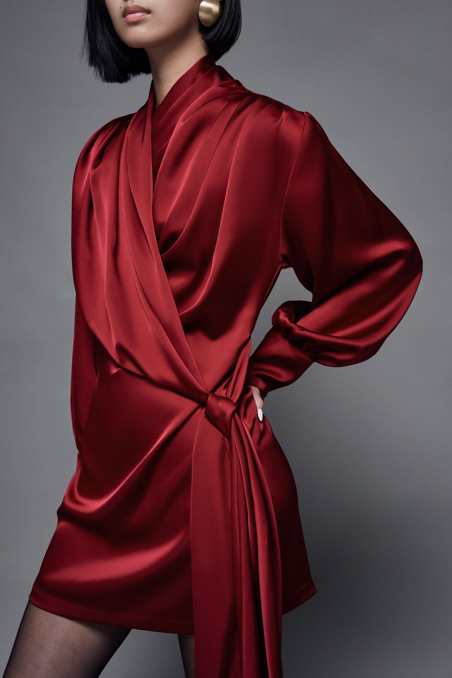 burgundy-silk-draped-dress-FORTYTHREE-ASTOUD