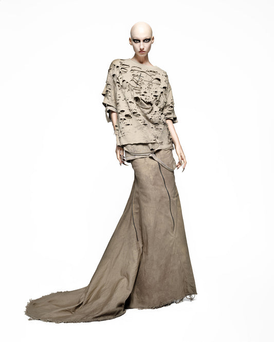 astoud latui atelier long denim skirts