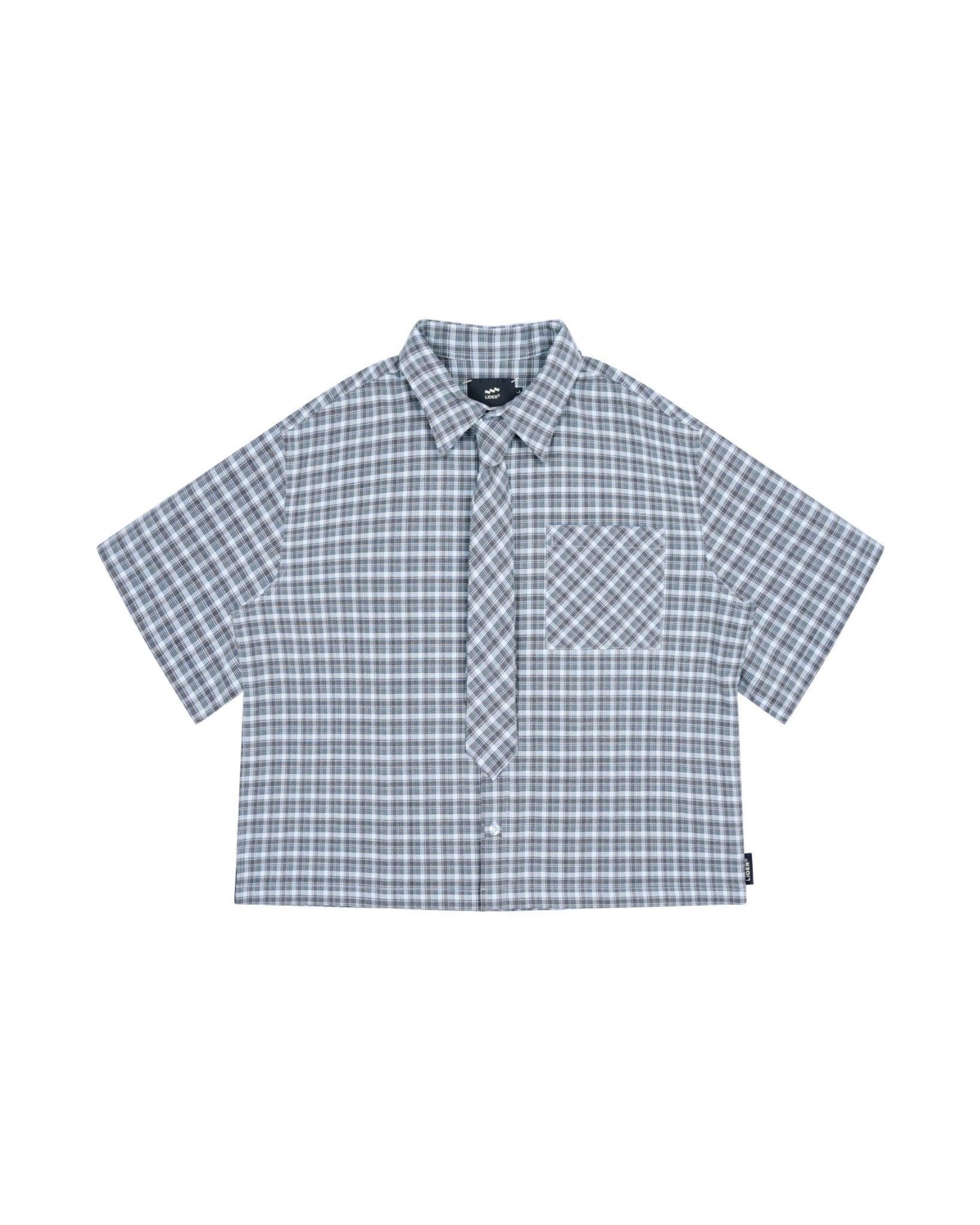 grey-blue-checked-oversized-shirt-pocket-button-tie-lider