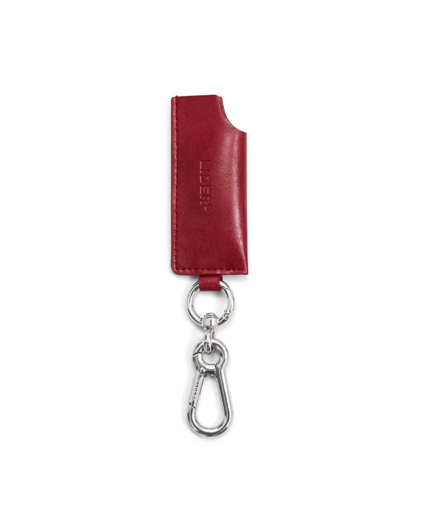 burgundy-polyester-leather-lighter-cover-embossed-logo