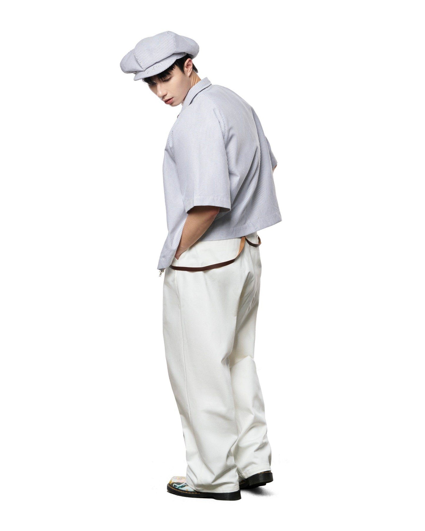 popeye-beret-hat-striped-grey-wide-brim-snap-closure-fleece-lider-astoud