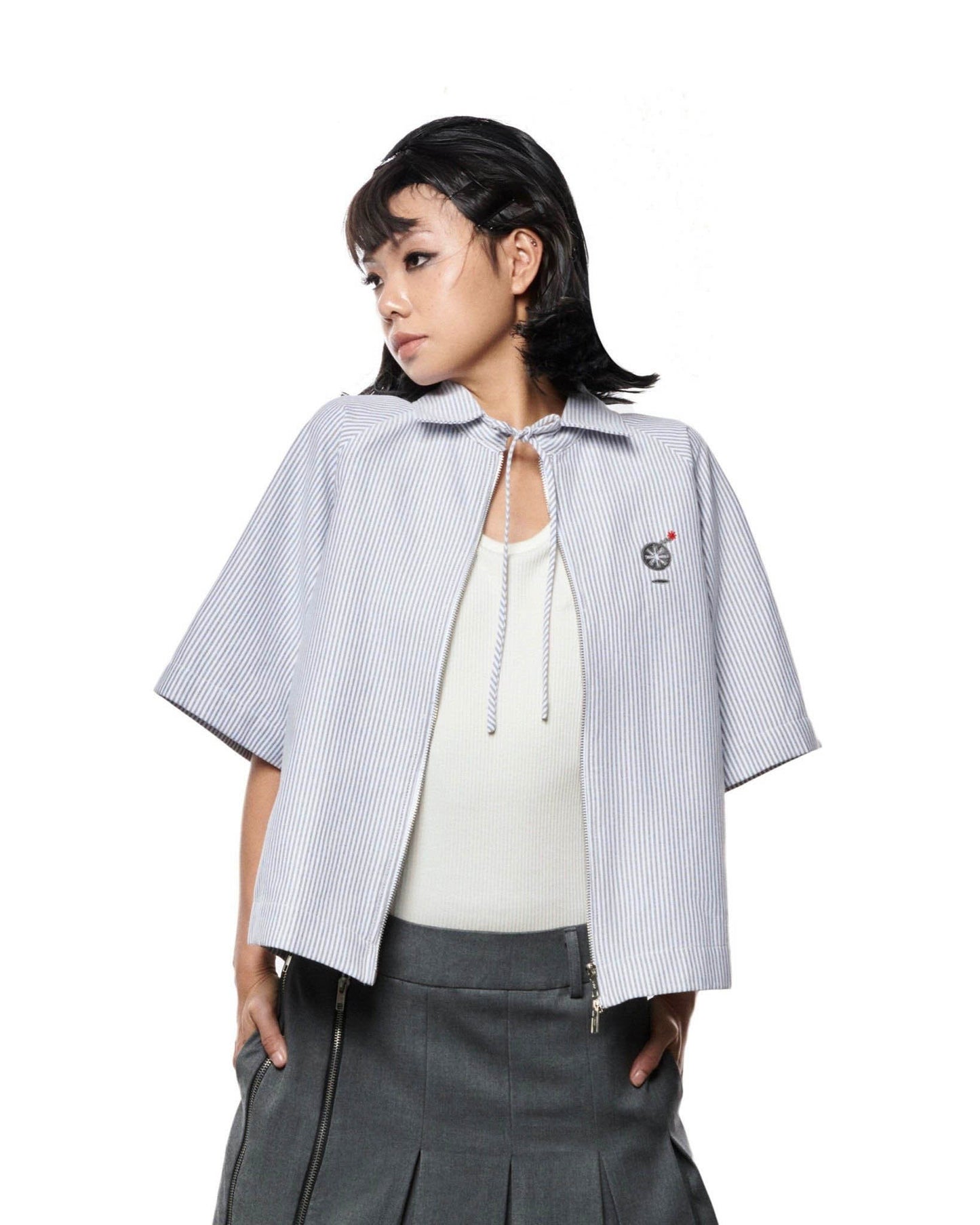 popeye-light-grey-zip-up-shirt-red-two-way-zipper-bow-tie-lider