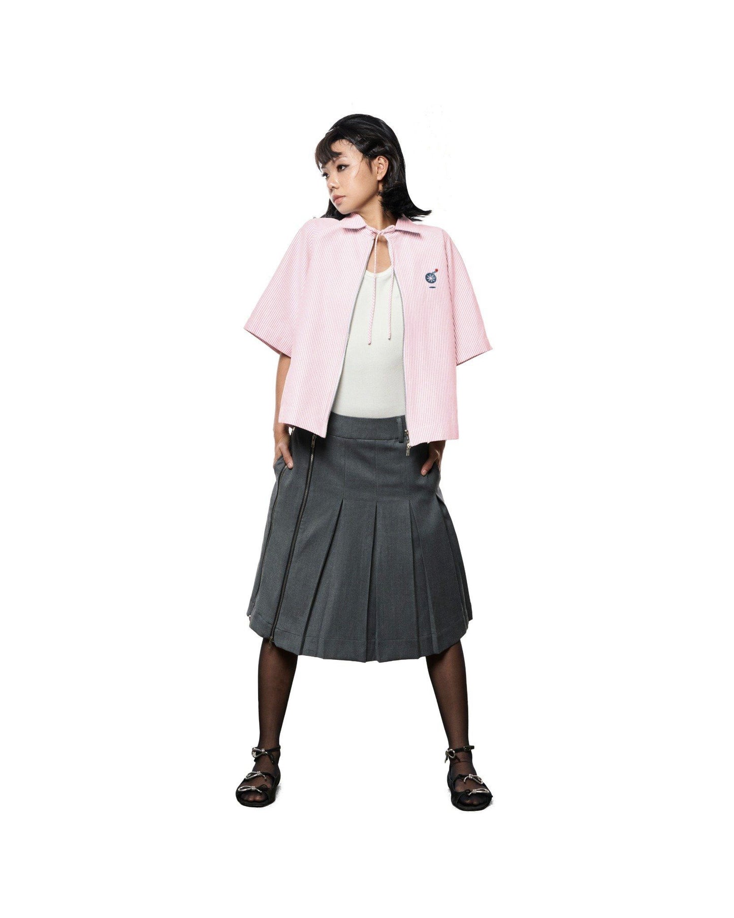 popeye-striped-zip-up-shirt-red-two-way-zipper-bow-tie-lider
