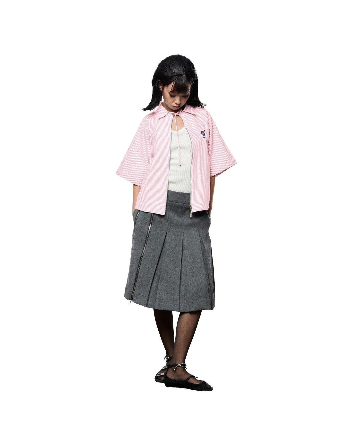 popeye-striped-zip-up-shirt-red-two-way-zipper-bow-tie-lider