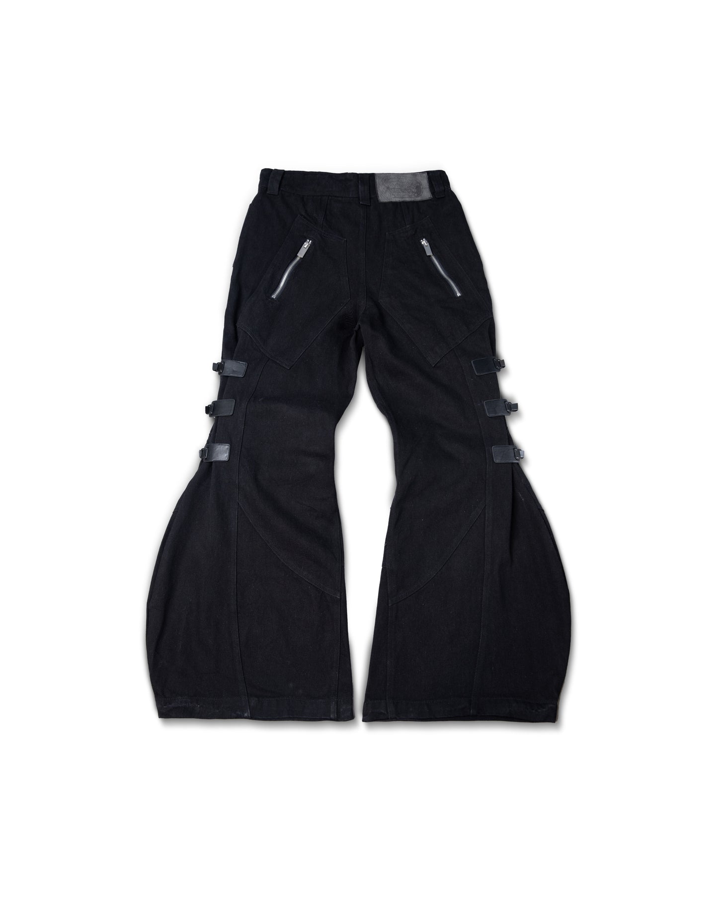 black-multi-buckle-denim-pants goldie astoud