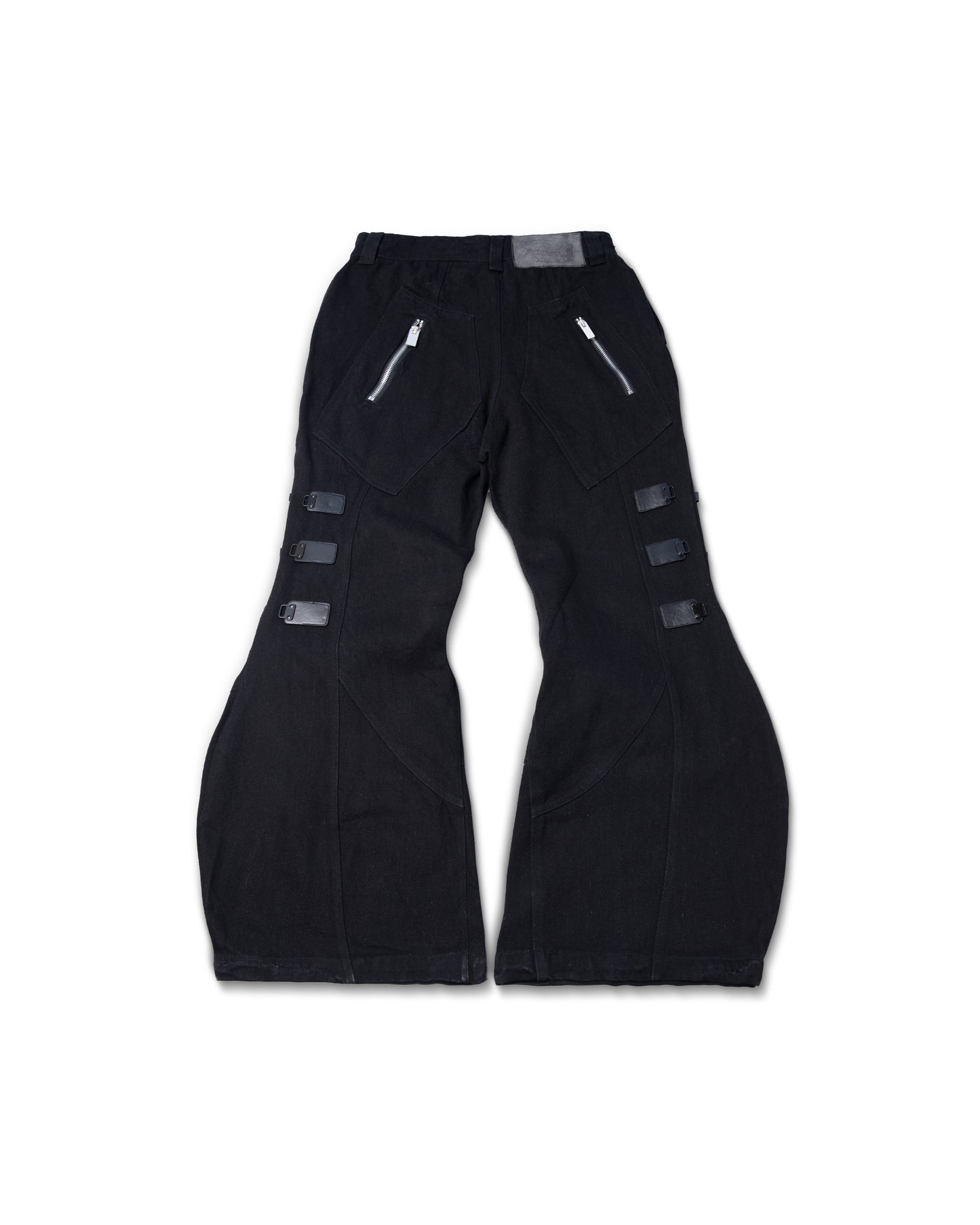 black-multi-buckle-denim-pants goldie astoud