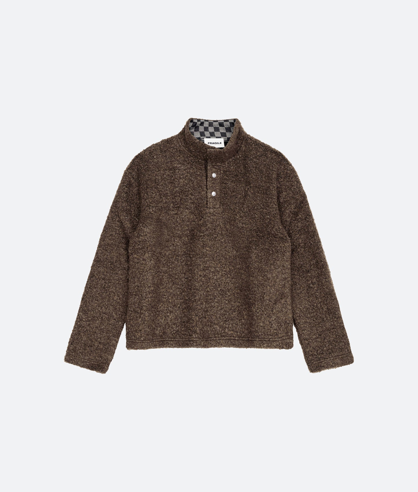 FRAGILE® Brown Fleece Pullover fragile club astoud