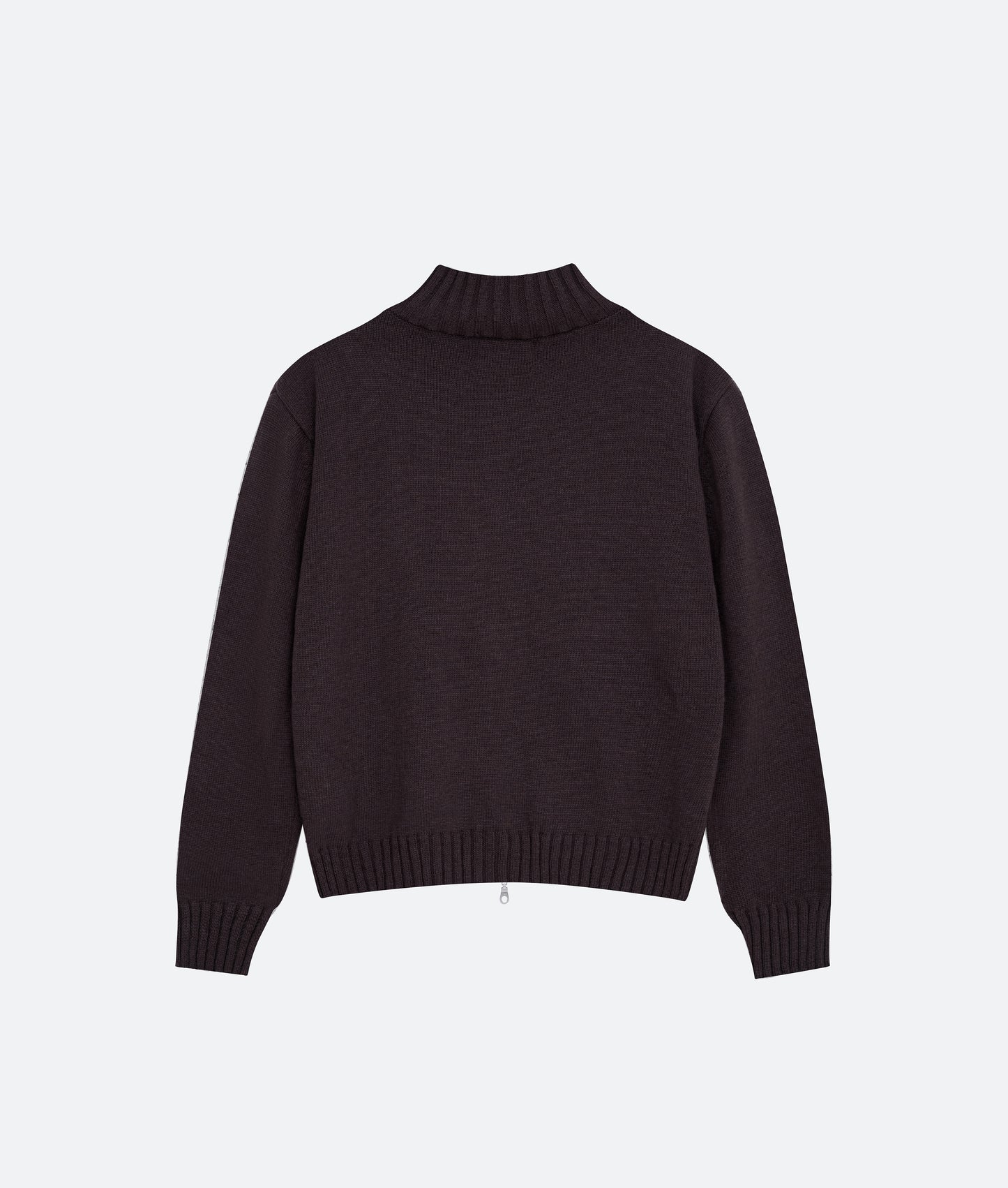 FRAGILE® Chocolate Knit Zip-Up Sweater fragile club astoud