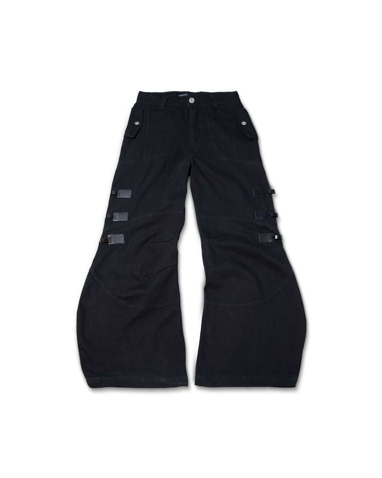 black-multi-buckle-denim-pants goldie astoud