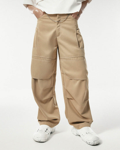 Men's Beige Light Weight Khaki Curve Leg Pants