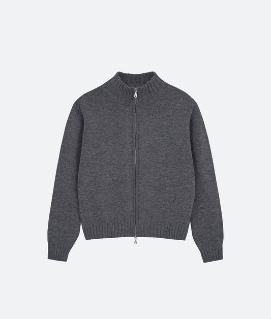 FRAGILE® Heather Knit Zip-Up Sweater fragile club astoud