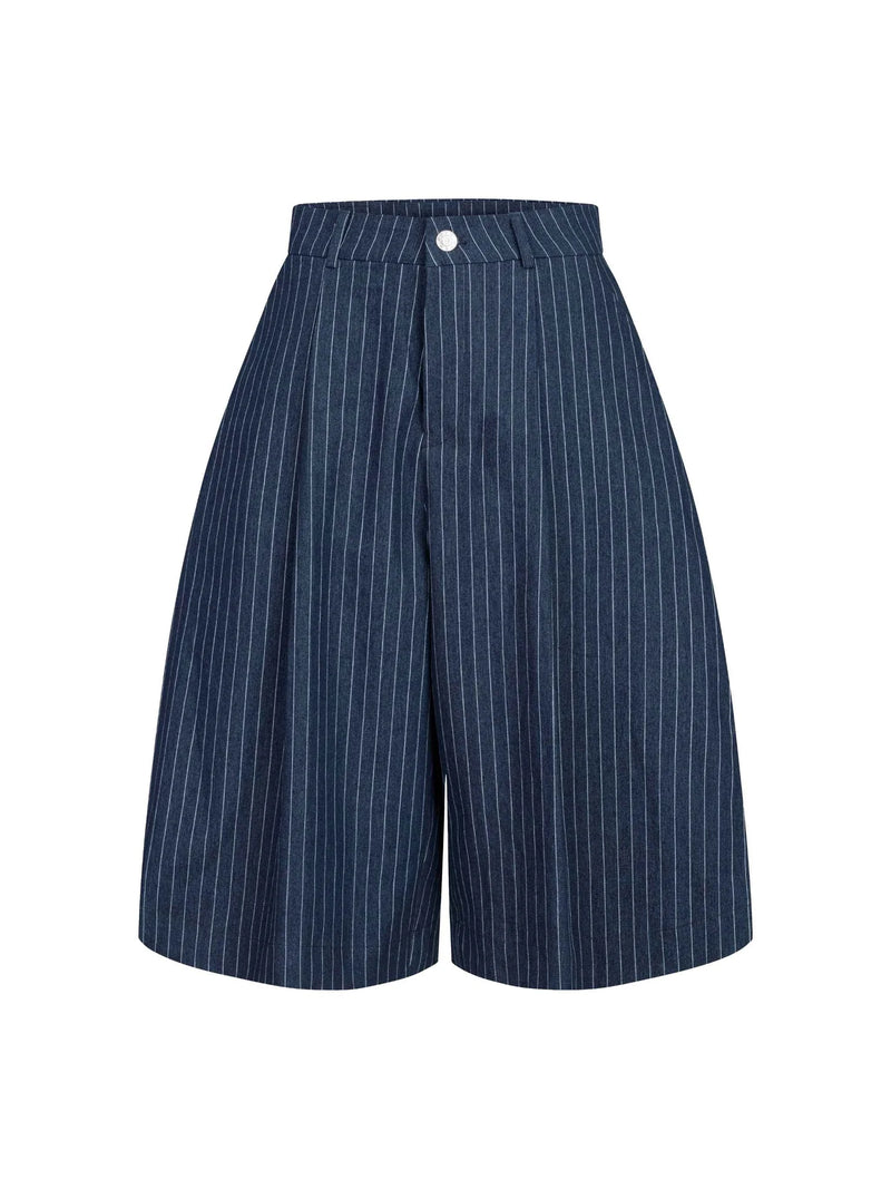 PUSH PUSH - Navy PP Pinstripes Jorts - ASTOUD PUSH PUSH - Navy PP Pinstripes Jorts - ASTOUD