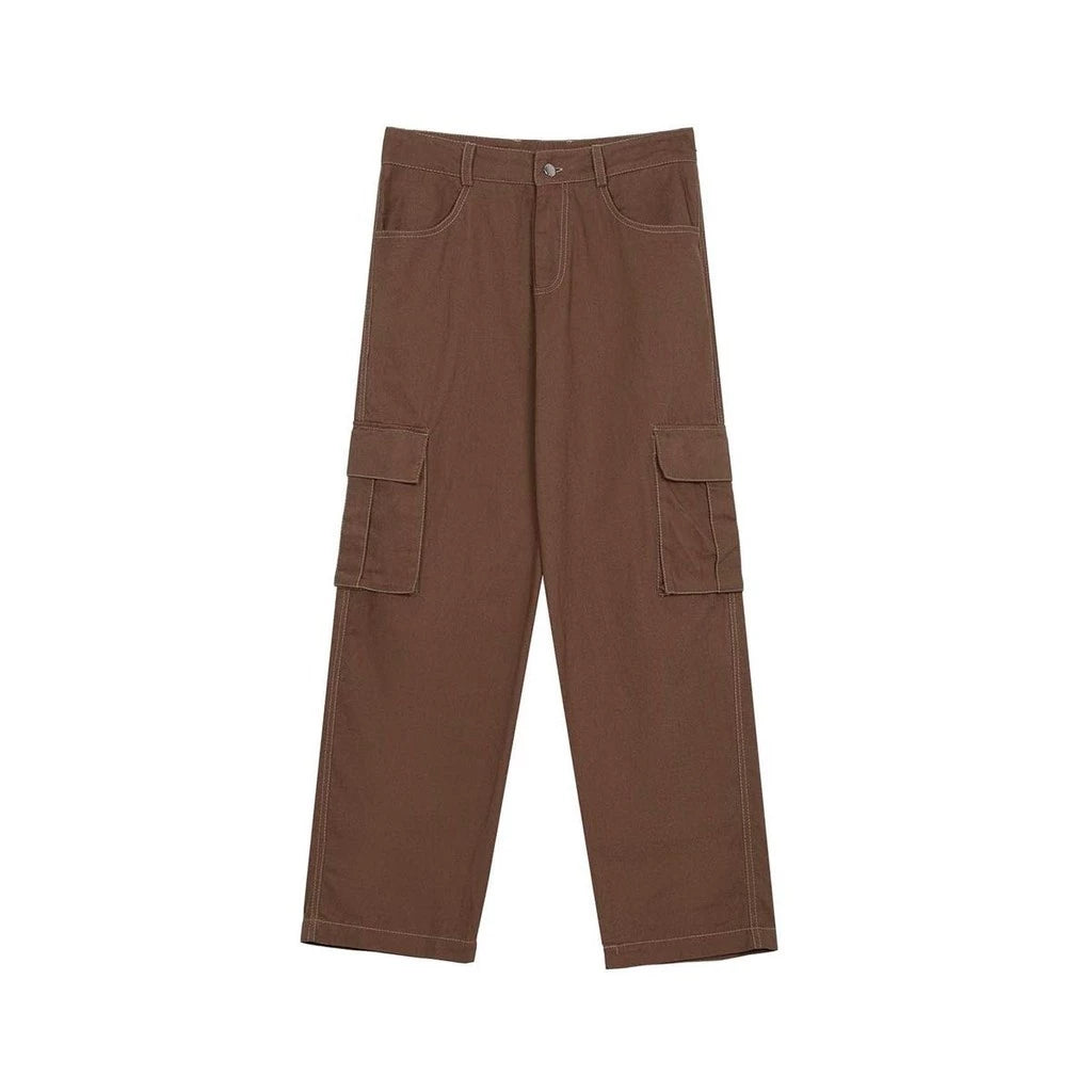 brown-khaki-line-border-cargo-pocket-pant tatichu astoud