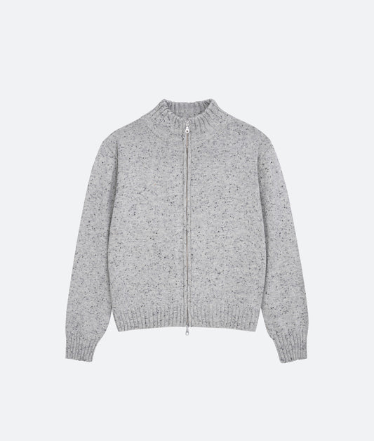 FRAGILE® Speckled Knit Zip-Up Sweater fragile club astoud